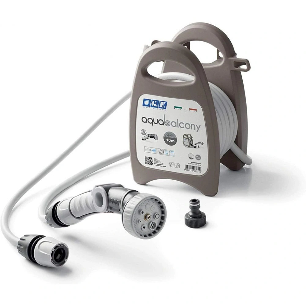 Navíjecí buben se zahradní hadicí G.F. Garden Aqua balcony 10m Grey
