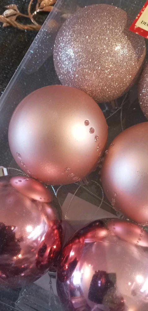 VÁNOČNÍ OZDOBY VELKÉ KULATÉ 6 KS RŮŽOVÉ