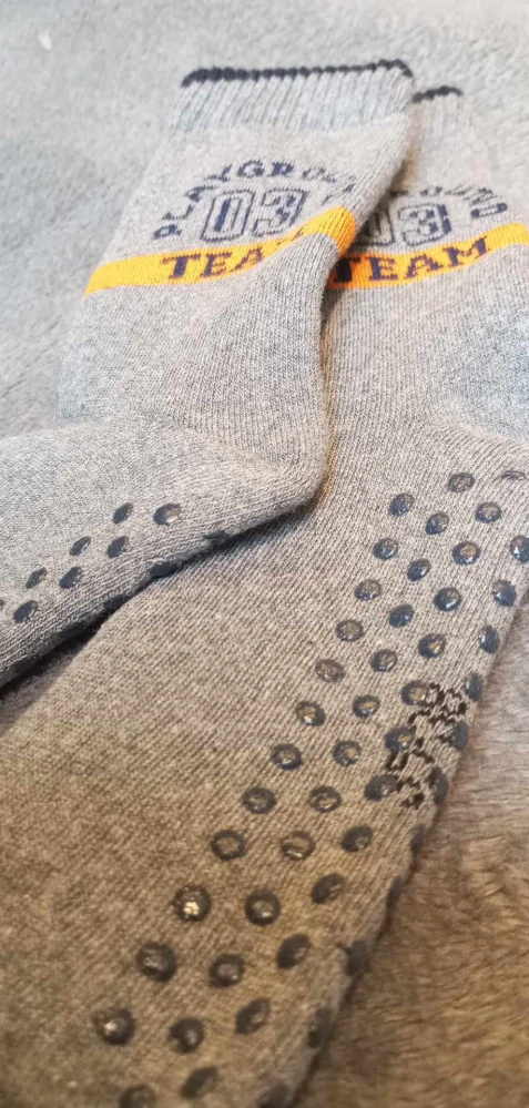 2 x Dětské ponožky s protiskluzovým vzorem Pascarel De Luxe - šedé vel- 23/26