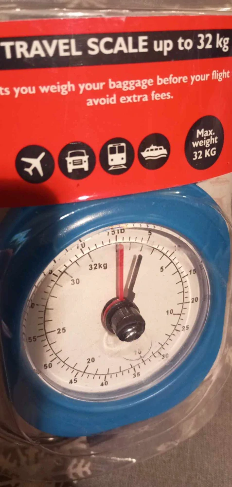 Přenosná váha modrá do 32kg s hákem