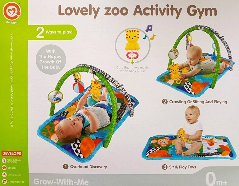 Hudební hrací podložka pro miminka Menggao Activity Gym - zelená