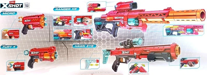 Sada X-Shot Excel Combo Pack 4 zbraně a 24 šipek