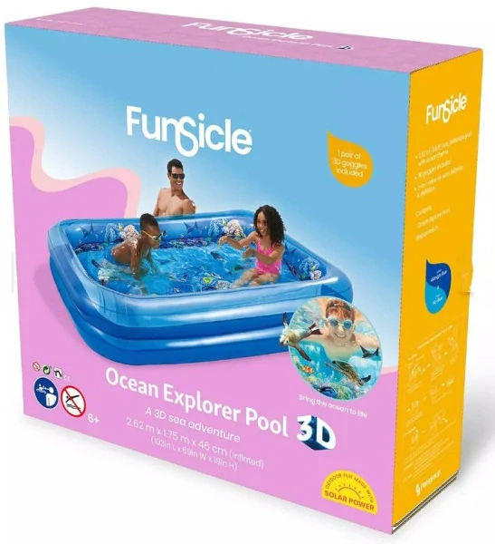 Dětský 3D bazén Funsicle OCEAN EXPLORER POOL 262 x 175 x 46 cm