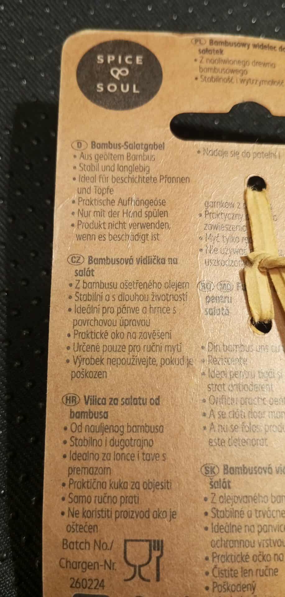 Bambusová vidlička na salát Spice Soul