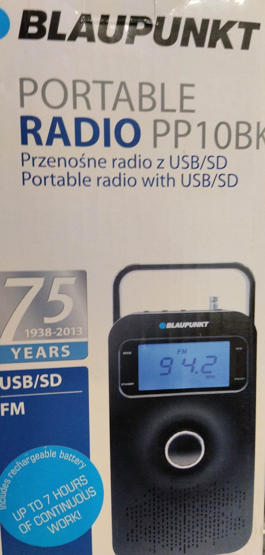 PŘENOSNÉ RÁDIO BLAUPUNKT PP10 BK SD / USB - MODRÉ