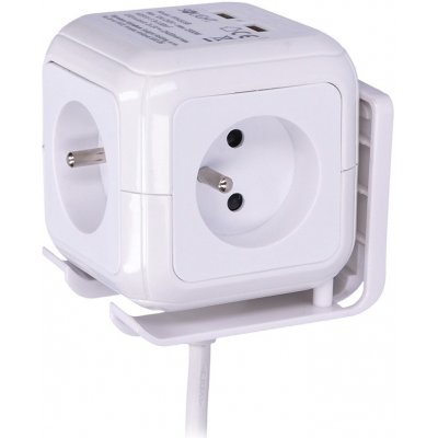Prodlužovací kabel kostka Solight 4x230V/2xUSB 5V 2m