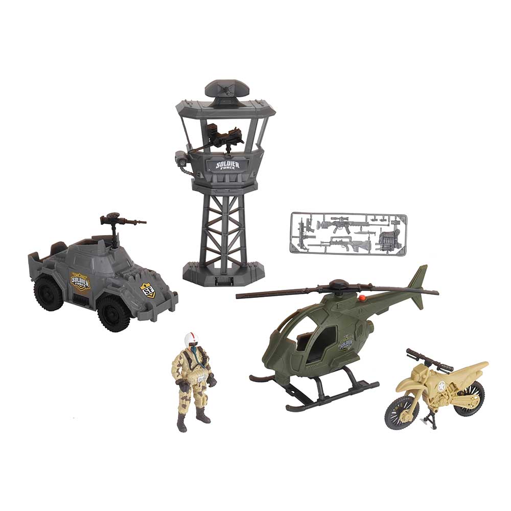 Vojenský set se zvuky- Soldier Defence Outpost Playset (545053)