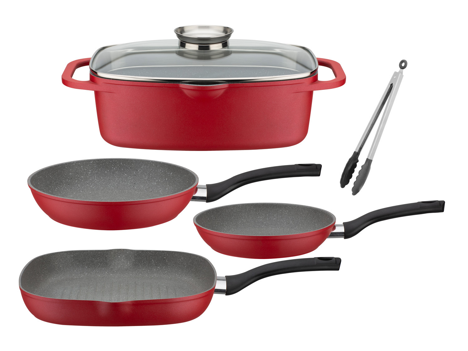 Sada litinových nádobí na vaření GSW Gourmet Granit - červená 