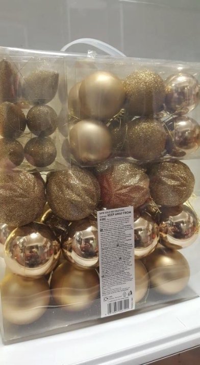 NOVÉ VÁNOČNÍ OZDOBY 50KS I SE ŠPIČKOU - ZLATÉ