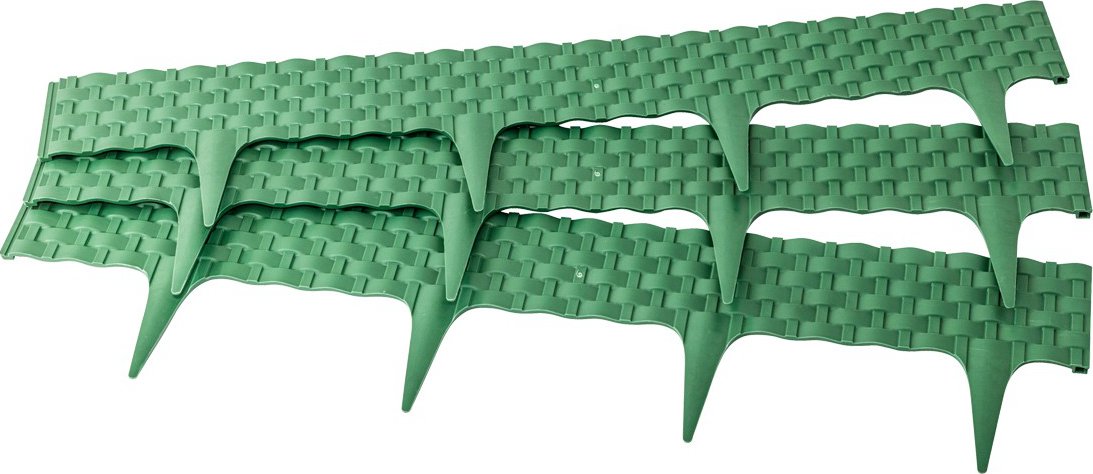 Zahradní obrubník 240 cm Gardenplast Rattan palisade - zelená