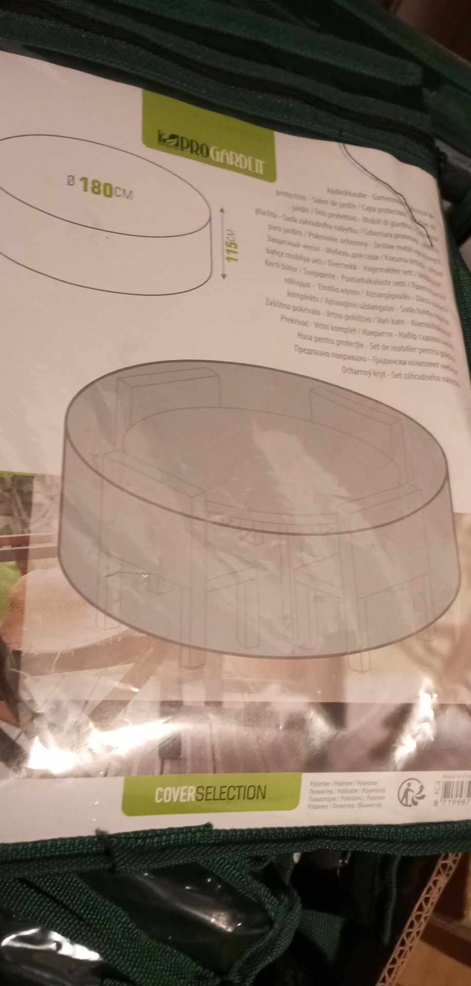 Ochranná plachta na zahradní nábytek ProGarden  Ø 180 x 115 cm