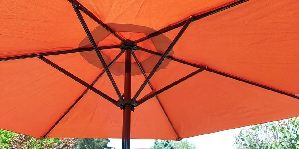 Polohovatelný zahradní slunečník TS-180T 180 cm, tmavě oranžévá (cihlová)