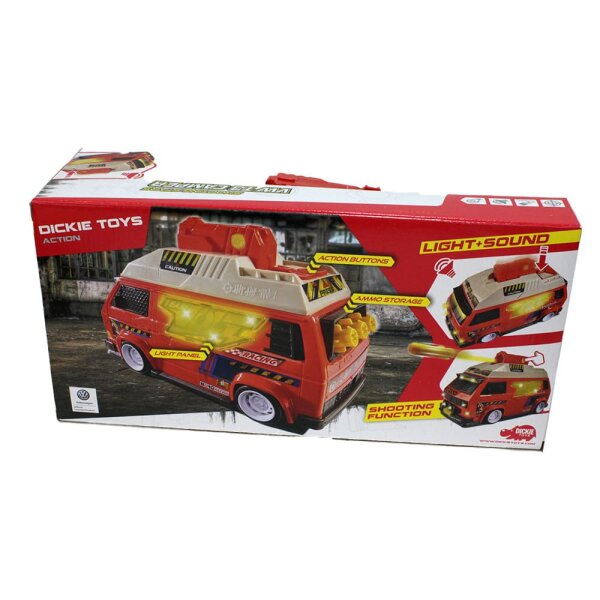 DICKIE TOYS STŘÍLEJÍCÍ VOLKSWAGEN T3 SE ZVUKY A SVĚTLY
