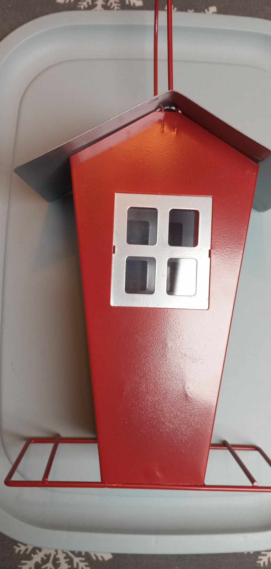 Krmítko pro ptáky PROGARDEN - KOVOVÉ- 22 CM - ČERVENÉ