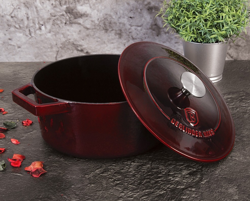 Litinový pekáč s poklicí 24 cm BERLINGERHAUS Rose BH-6497