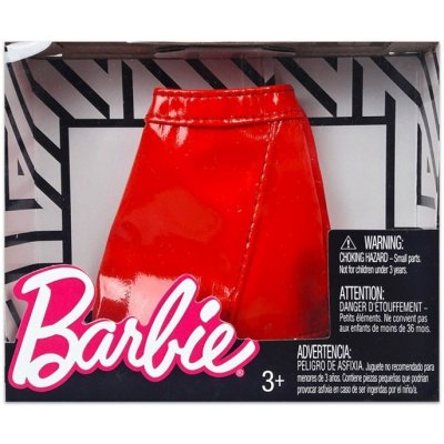 Barbie Sukně kožená červená, Mattel FLP53