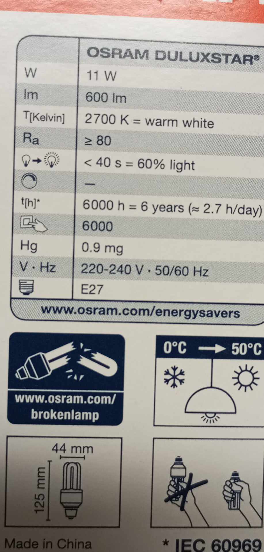 Osram Úsporná žárovka DULUXSTAR 11W 825 E27
