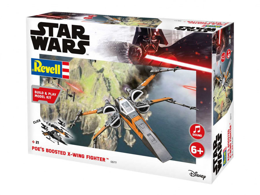 Revell Star Wars Poe's Boosted X wing Fighter zvukové efekty Build & Play SW 06777 1:78