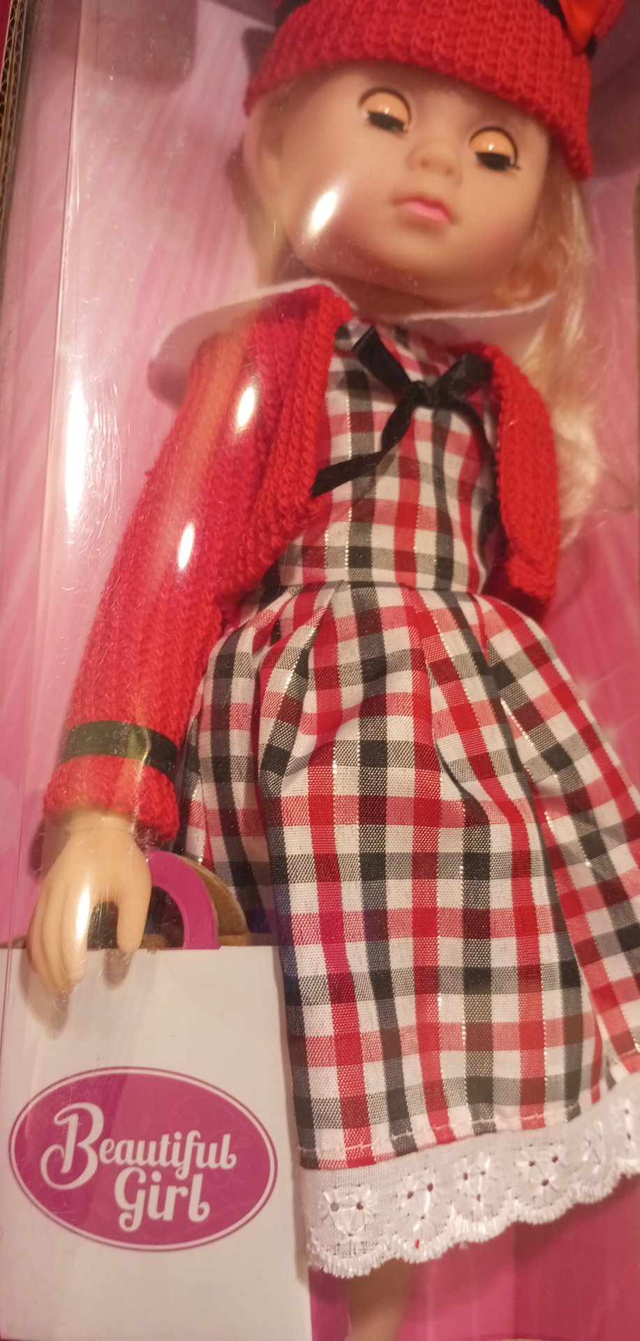 Velká panenka Playfellow Beatiful Girl - 33 cm - mrkací s čepečkem