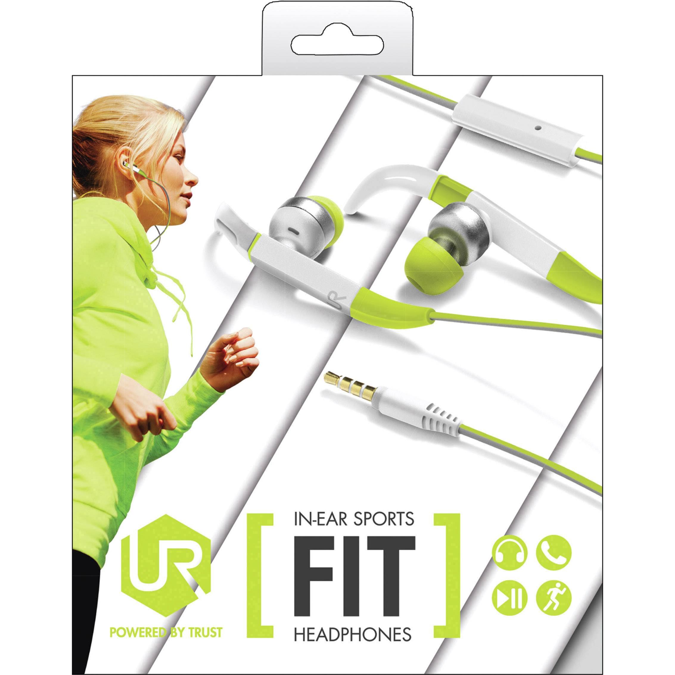 Sportovní sluchátka Trust Fit In-ear Sports - zelená