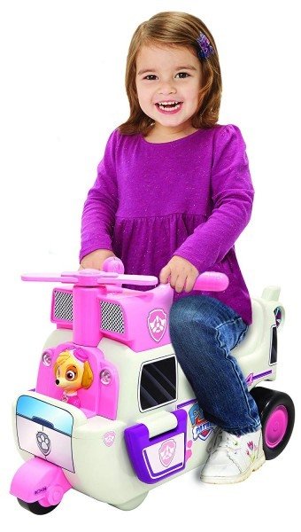 Odrážedlo Paw Patrol ve tvaru helikoptéry - BLIKÁ, HRAJE, TOČÍ SE