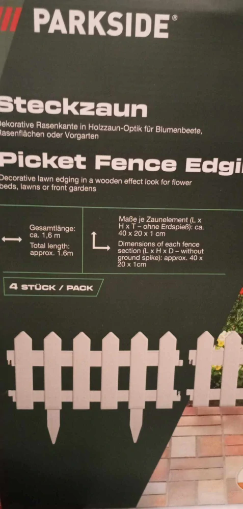 Nástrčný plot Parkside 4 ks - 160 cm