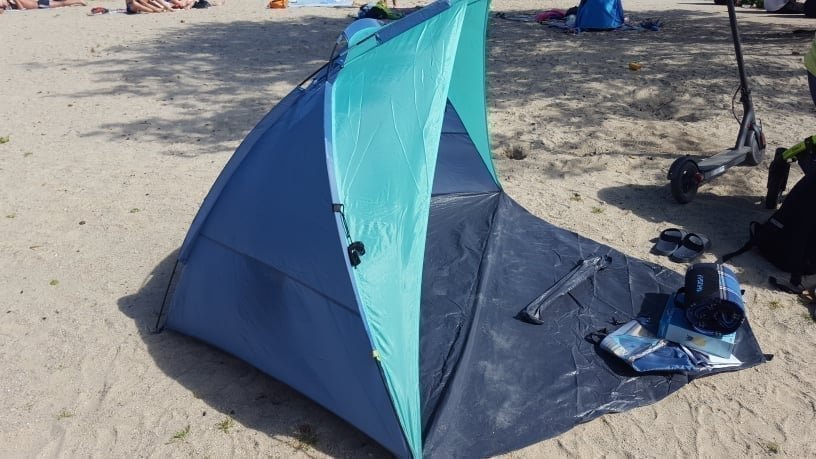 Nový plážový stan mušle - 270 x 120x 120 cm MODRÝ