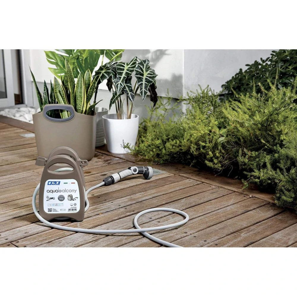 Navíjecí buben se zahradní hadicí G.F. Garden Aqua balcony 10m Grey