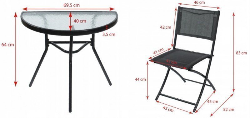 ZAHRADNÍ BALKONOVÝ SET JUMI, ANTRACIT, 3 KS