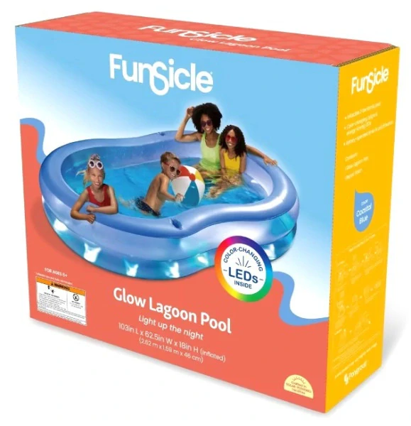 Nafukovací bazén Funsicle s LED světlem 262 x 159 x 46 cm