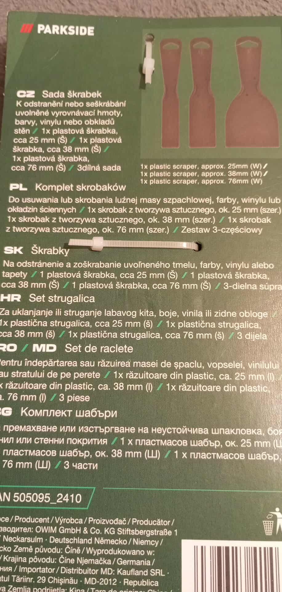 Sada škrabek Parkside 3 ks