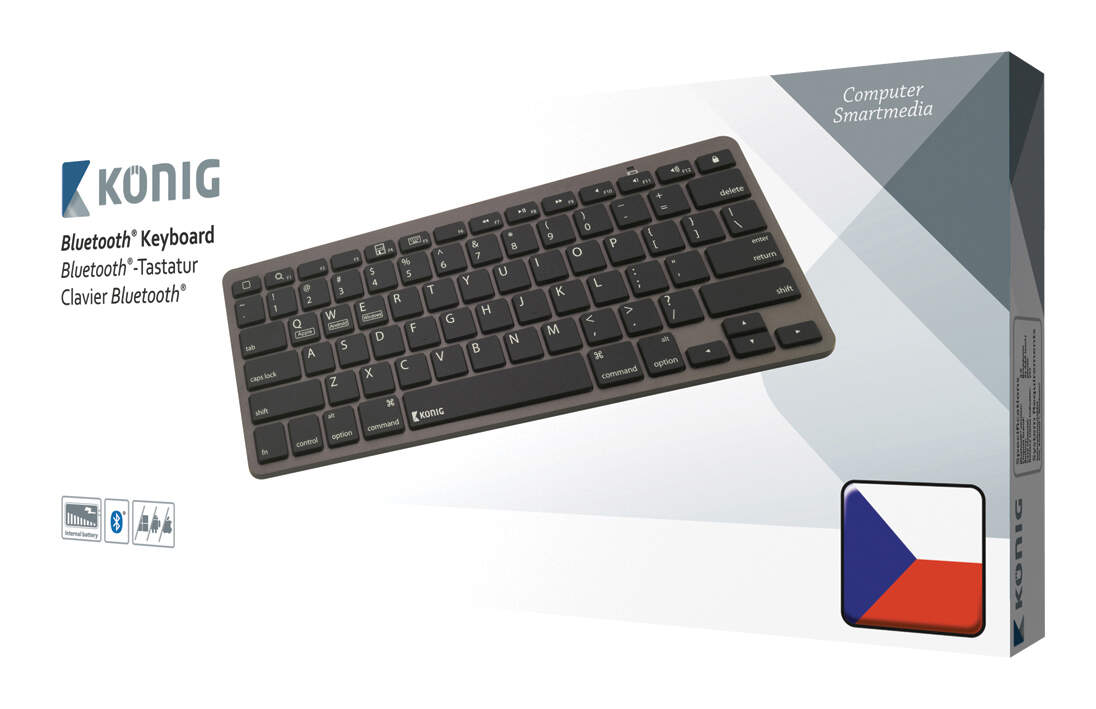 Cestovní multimediální Bluetooth klávesnice KONIG CSKBBT100CZ