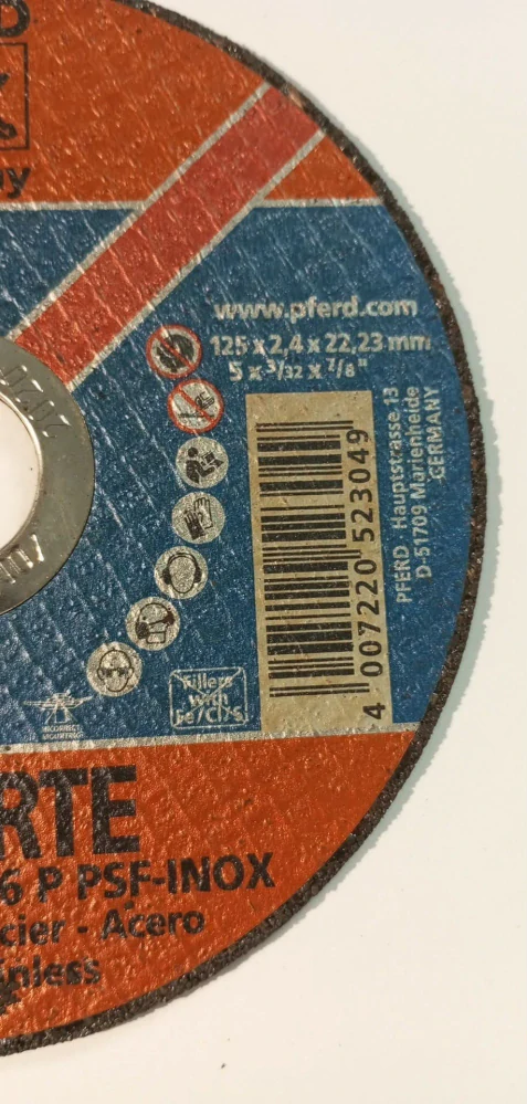 1 x Řezný kotouč rovný PFERD TOOLS PSF STEELOX 61721122 - 125mm nerez  ocel