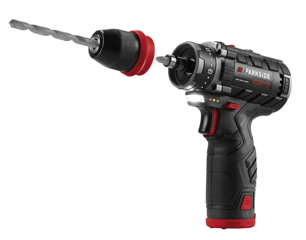 Aku vrtací šroubovák PARKSIDE PERFORMANCE PBSPA 12 E4 + aku rázový utahovák PDSSAP 12 B1 + nab. + bat.  2x 2 Ah