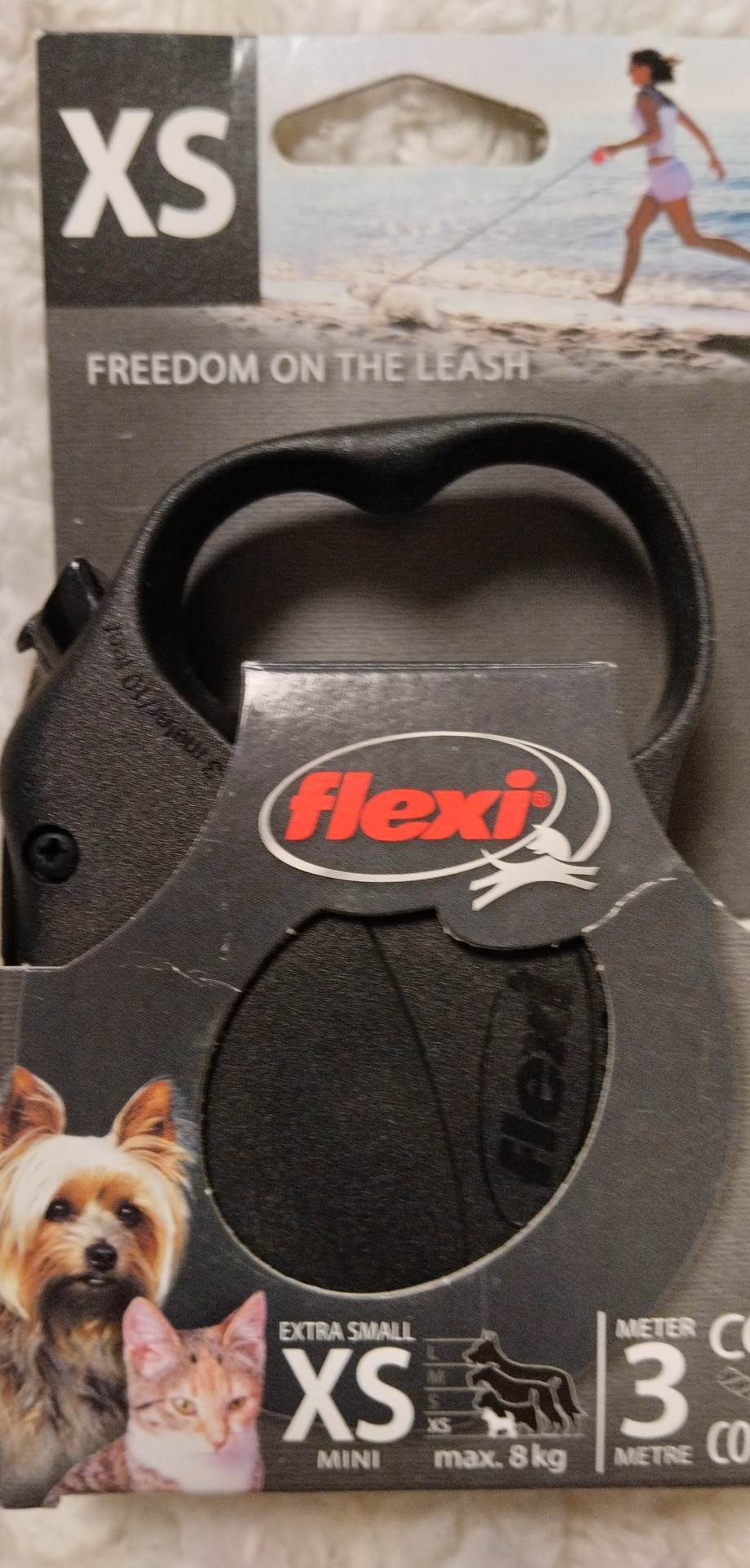 Samonavíjecí vodítko Flexi XS -ČERNÉ