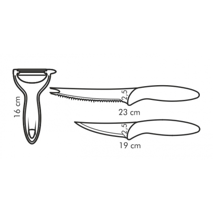 Antiadhezní nože/škrabka 3 ks Tescoma Presto Tone 863150