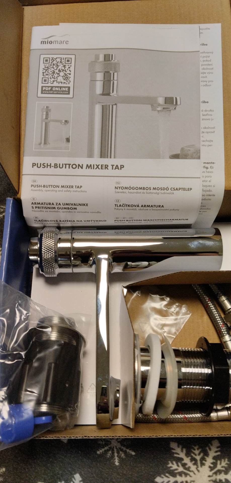 TLAČÍTKOVÁ UMYVADLOVÁ BATERIE MIOMARE 326656 (KULATÉ PROVEDENÍ)