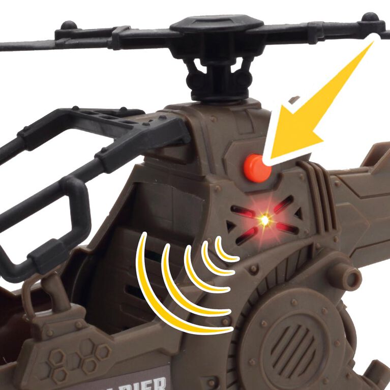 Set- vojenská loď s vrtulníkem se zvuky- SOLDIER