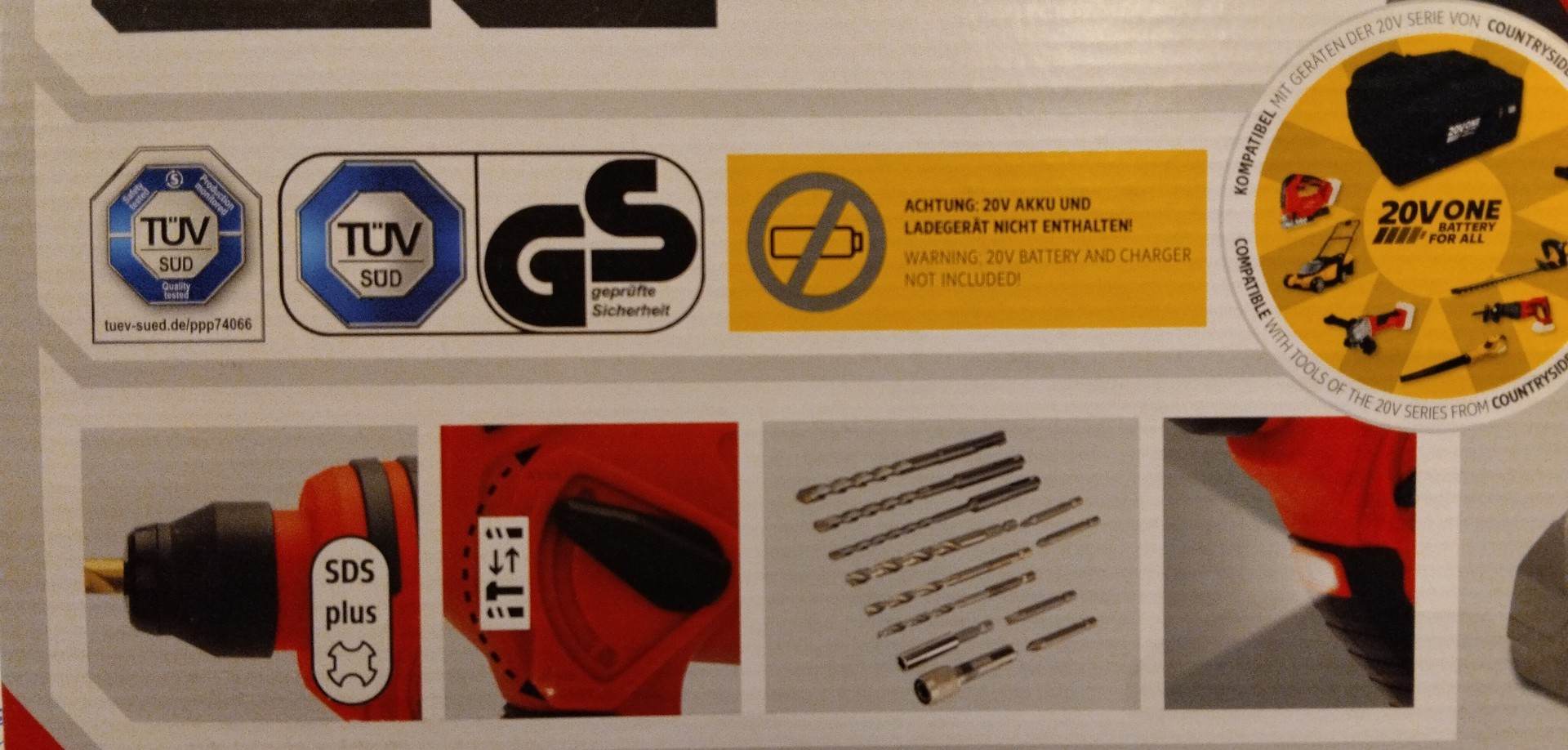 Aku vrtací kladivo 20V MyProject HD-06 + baterie 2.0 Ah + nabíječka