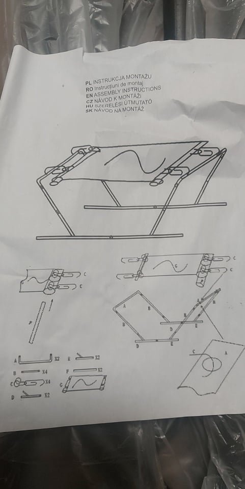 Zahradní lehatko - postel s kovovým rámem Happy Green JMS-150 pruh