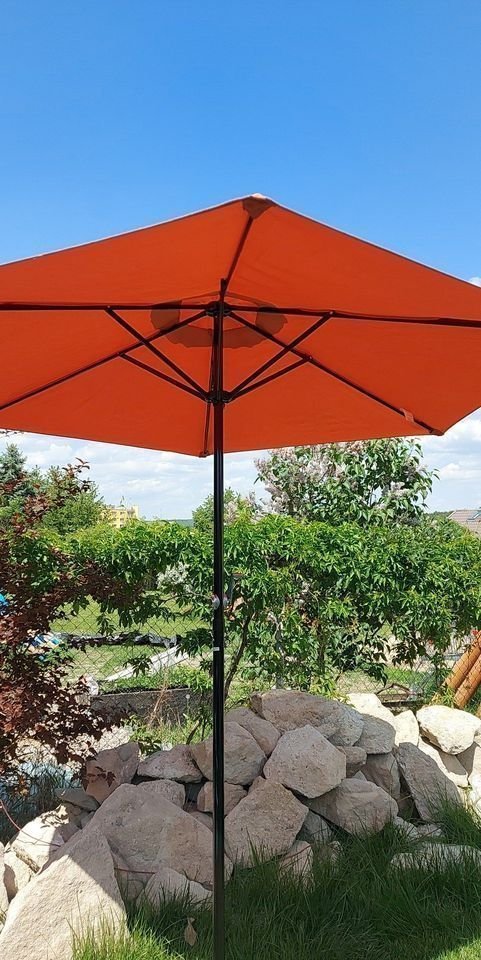 Polohovatelný zahradní slunečník TS-180T 180 cm, tmavě oranžévá (cihlová)