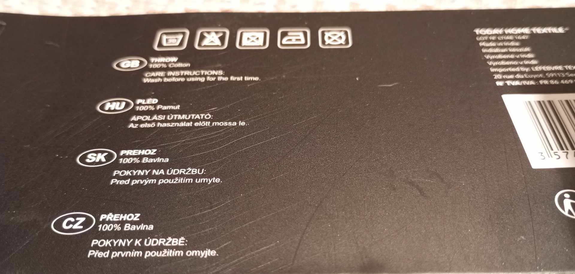 Přehoz Today Throw 125 x 150 cm s třásněmi