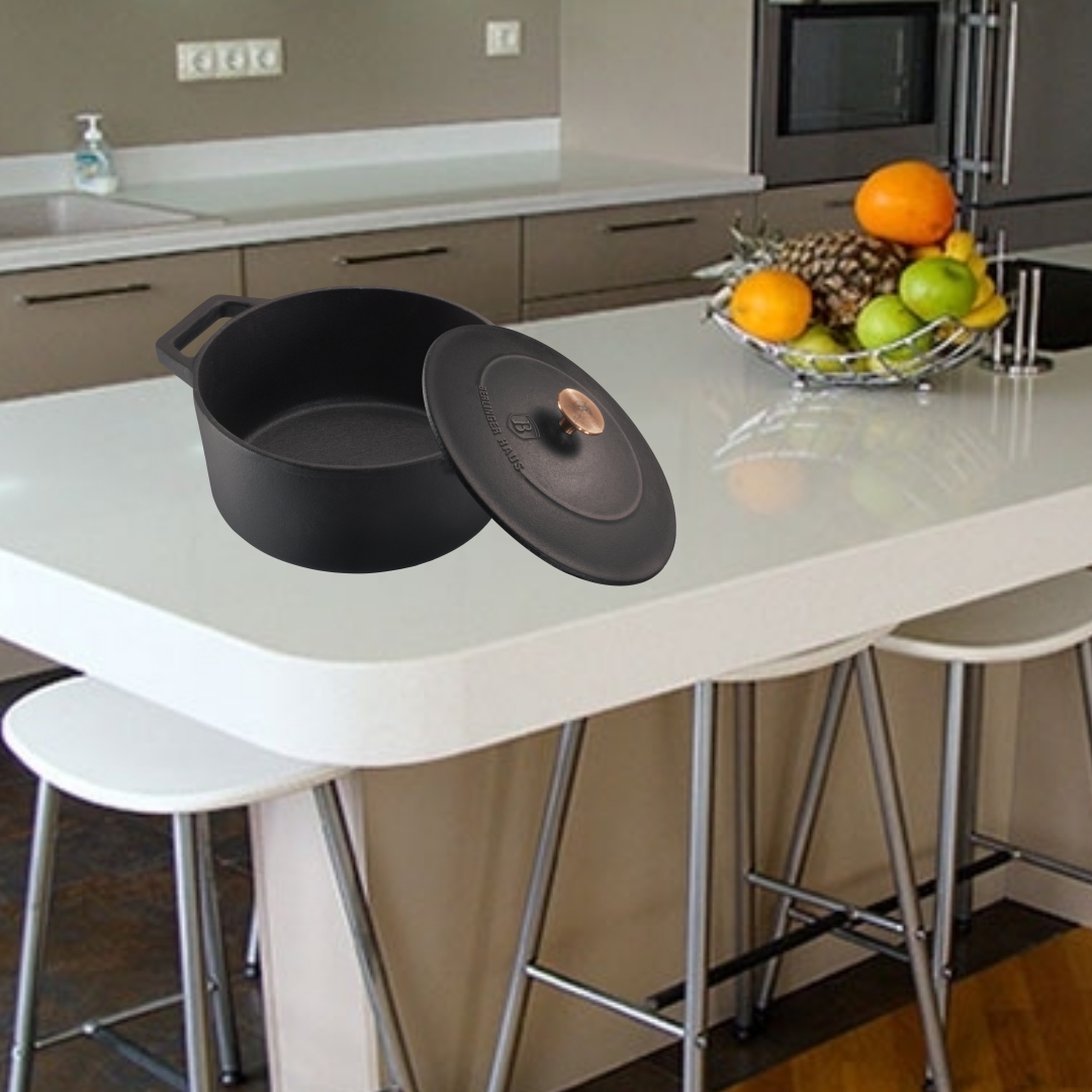 Litinový pekáč s poklicí 24 cm BERLINGERHAUS Black Rose BH-6492