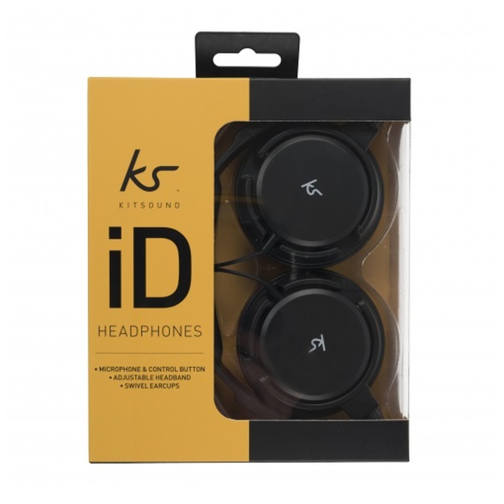 Multifunkční sluchátka s mikrofonem KITSOUND iD - ČERNÁ