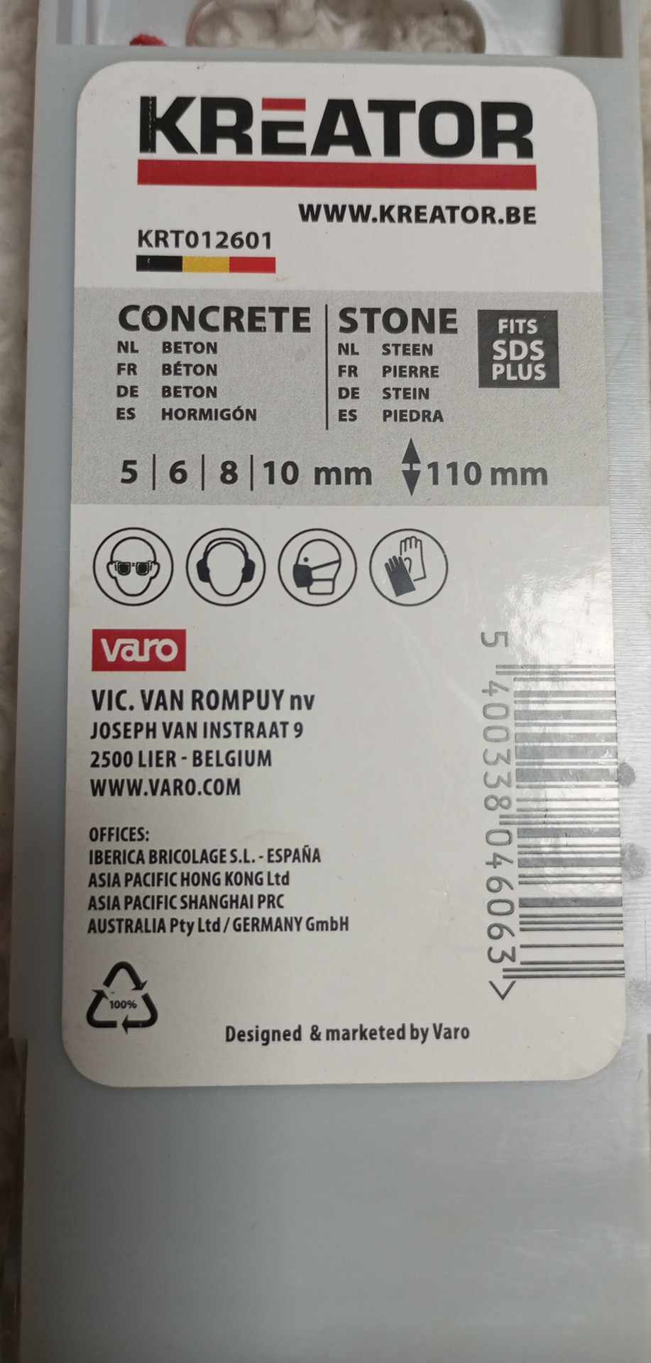 4-dílná sada vrtáků do kladiv SDS-Plus KREATOR - 5 / 6 / 8 / 10 x 110 mm (KRT012601)