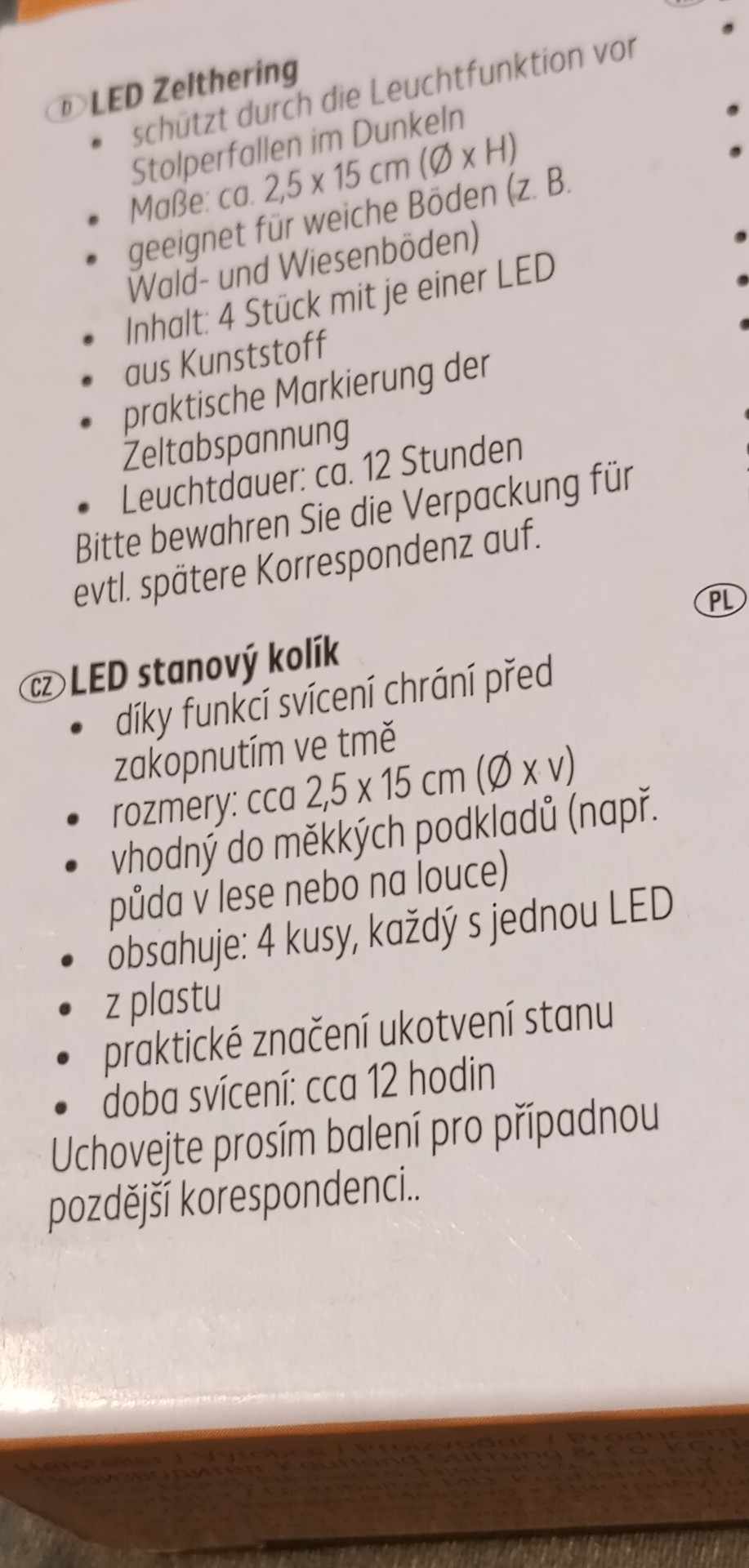 Světelné stanové kolíky Countryside LED 15 cmc- 4 ks