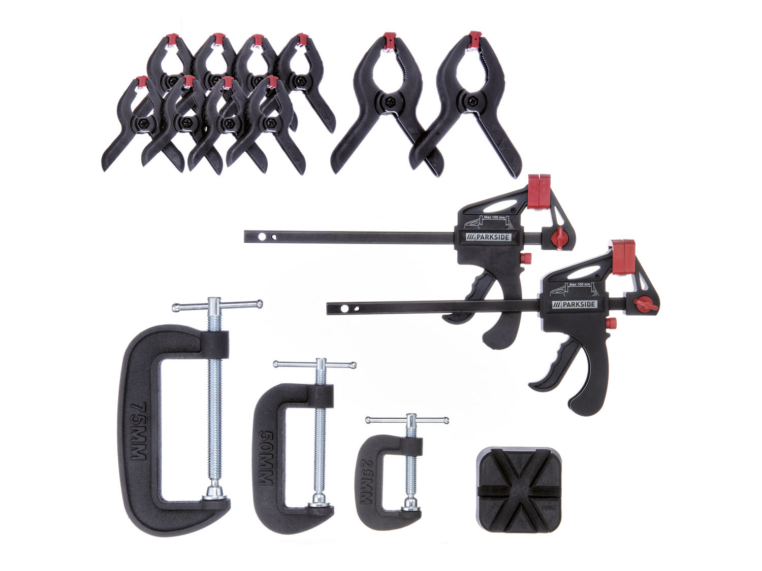 Sada rychloupínacích svěrek, 16dílná PARKSIDE + kufr