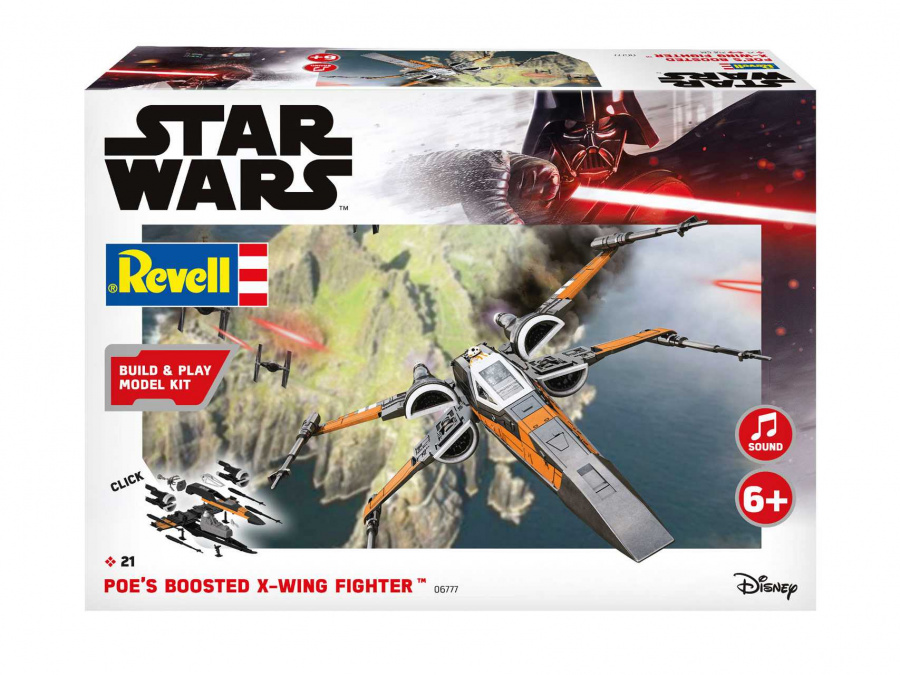 Revell Star Wars Poe's Boosted X wing Fighter zvukové efekty Build & Play SW 06777 1:78