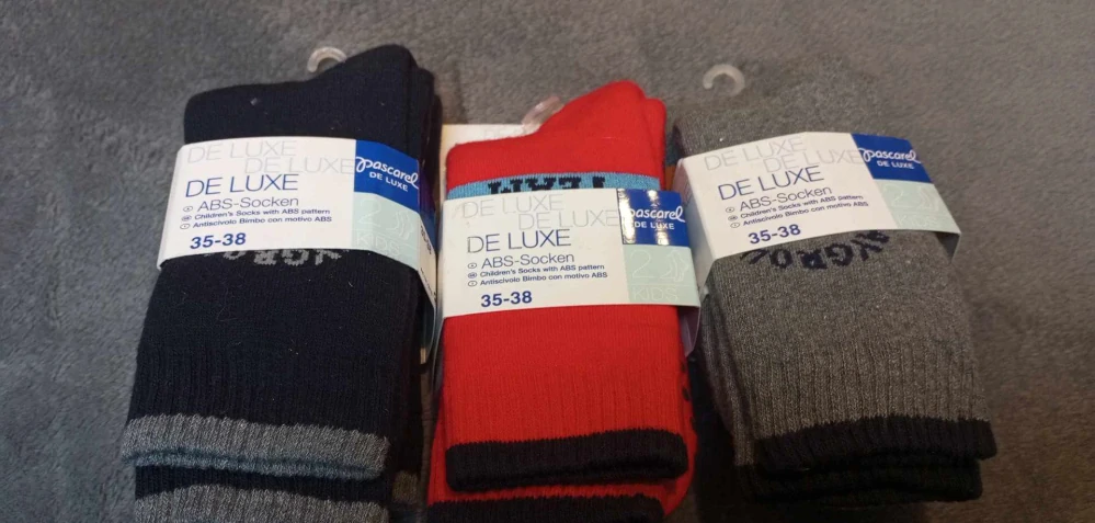 2 x Dětské ponožky s protiskluzovým vzorem Pascarel De Luxe - modré vel- 31/34