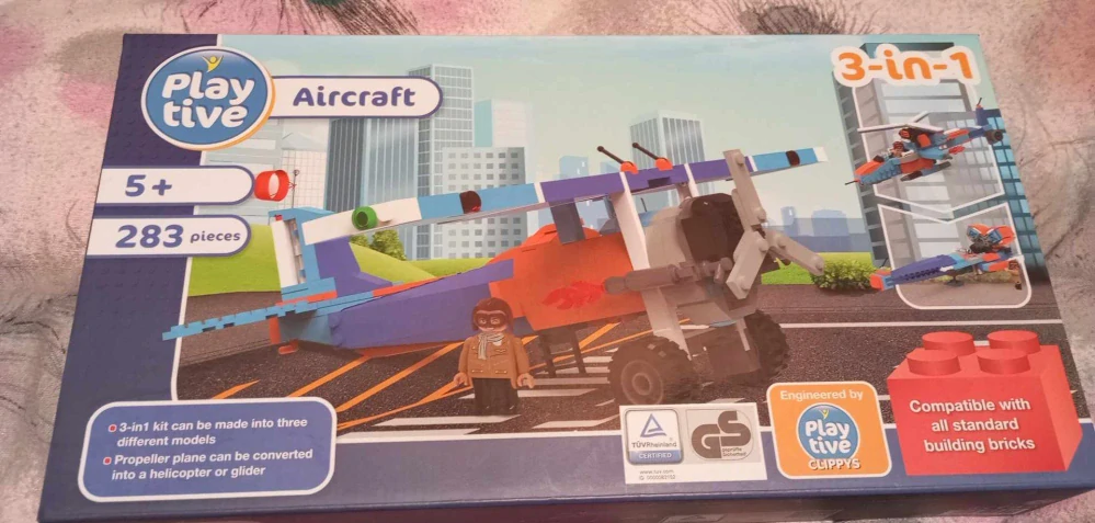 Stavebnice Playtive Aircraft 3 v 1 - 283 ks